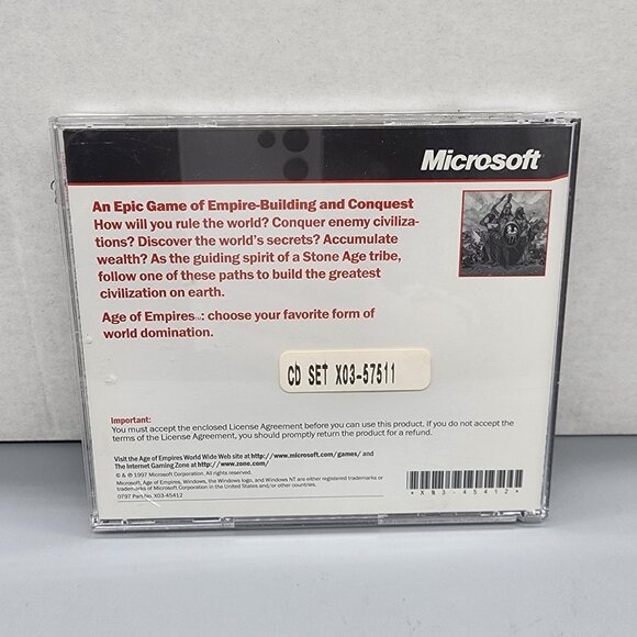 Age of Empires PC CD-ROM 1997 Microsoft Big Box Classic RTS Game Vintage - Picture 2 of 3
